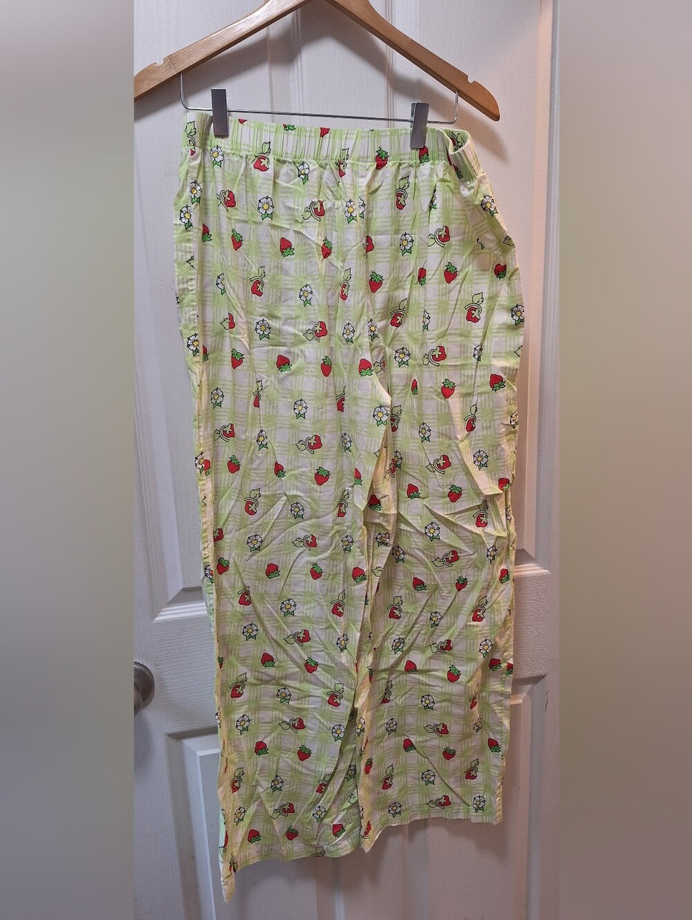 Strawberry Shortcake Print Pajama Pants - Light Green XL